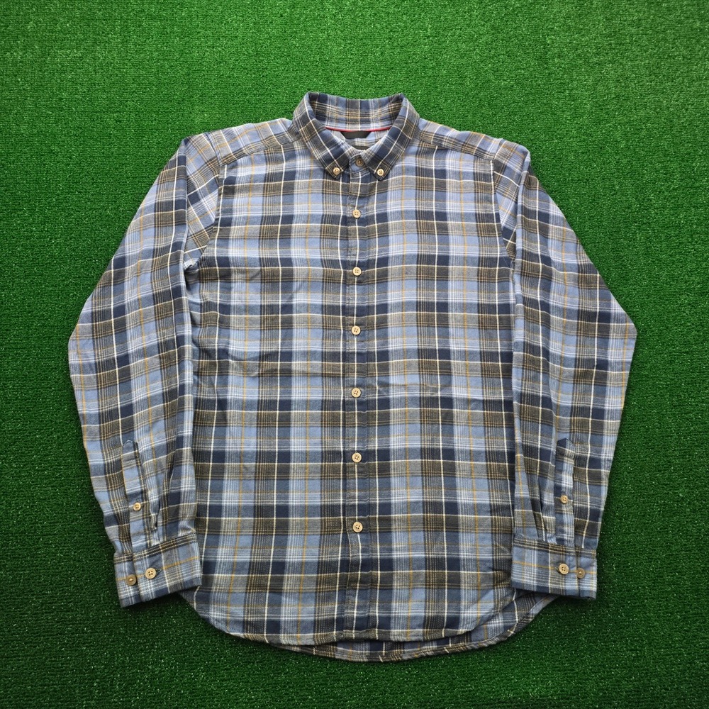 Marmot Shirt Mens Medium Blue Plaid Flannel Long Sleeve‎ Outdoors Hiking Camping